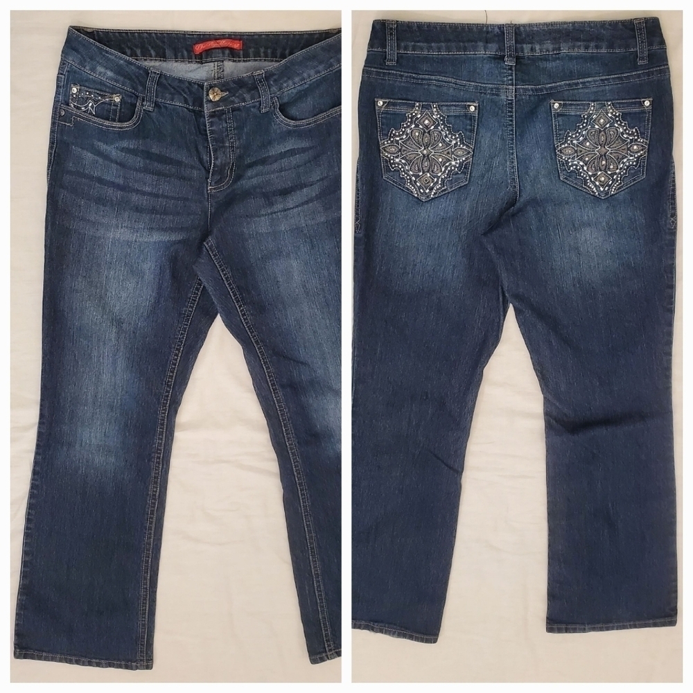 One Republic For All Bootcut Jeans embroidered pockets 35"